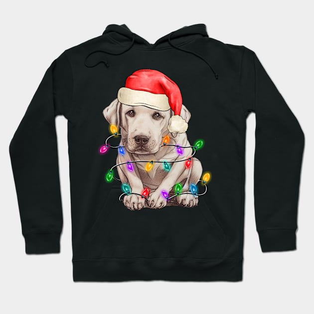 Funny Basset Hound Christmas Santa Hat Animals Xmas Light Hoodie by luxembourgertreatable